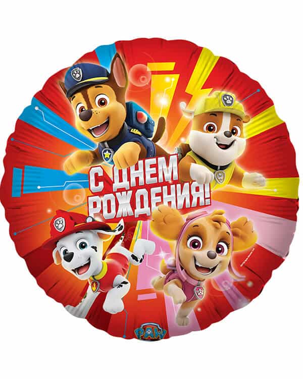 501211_Шар_(18_46_см)_Круг_Щенячий_Патруль_Дружная_команда_Красный_1_шт_в_упак Круг Щенячий Патруль Дружная команда — изображение 1